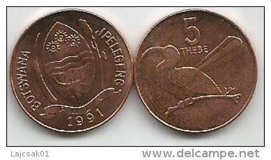 Botswana 5  Thebe 1991. High Grade - Botswana