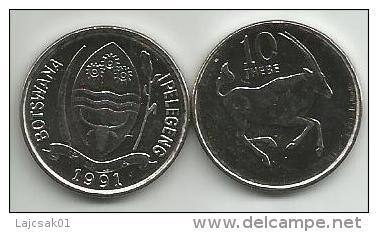 Botswana 10 Thebe 1991. High Grade - Botswana