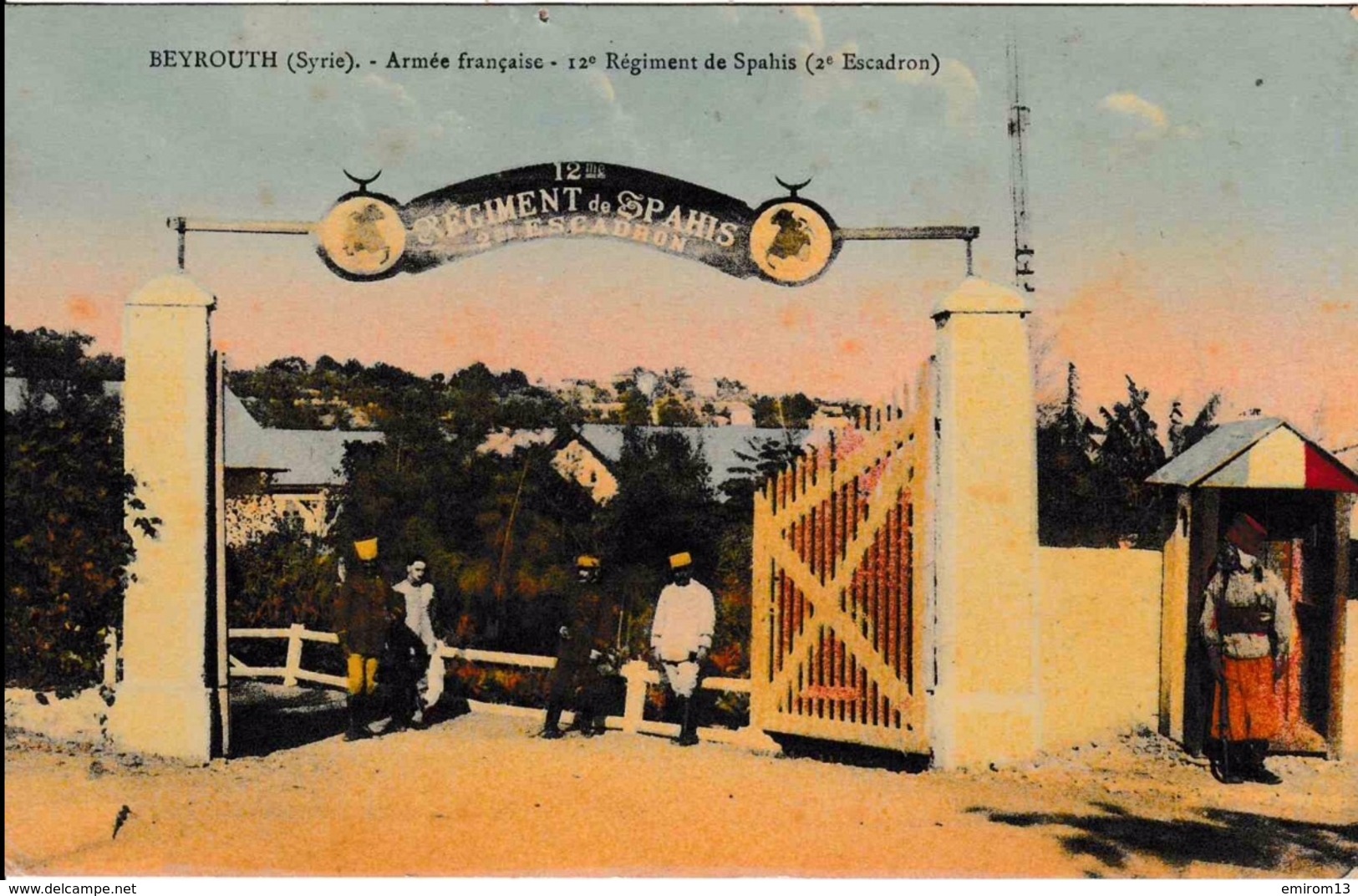 Beyrouth Syrie Armée Française 12 Eme Régiment De Spahis ( 2 E Escadron ) Et Camp De La Mosquée 2 CARTES - Syrie