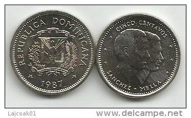 Republica Dominicana  5  Centavos 1987. UNC - Dominicana