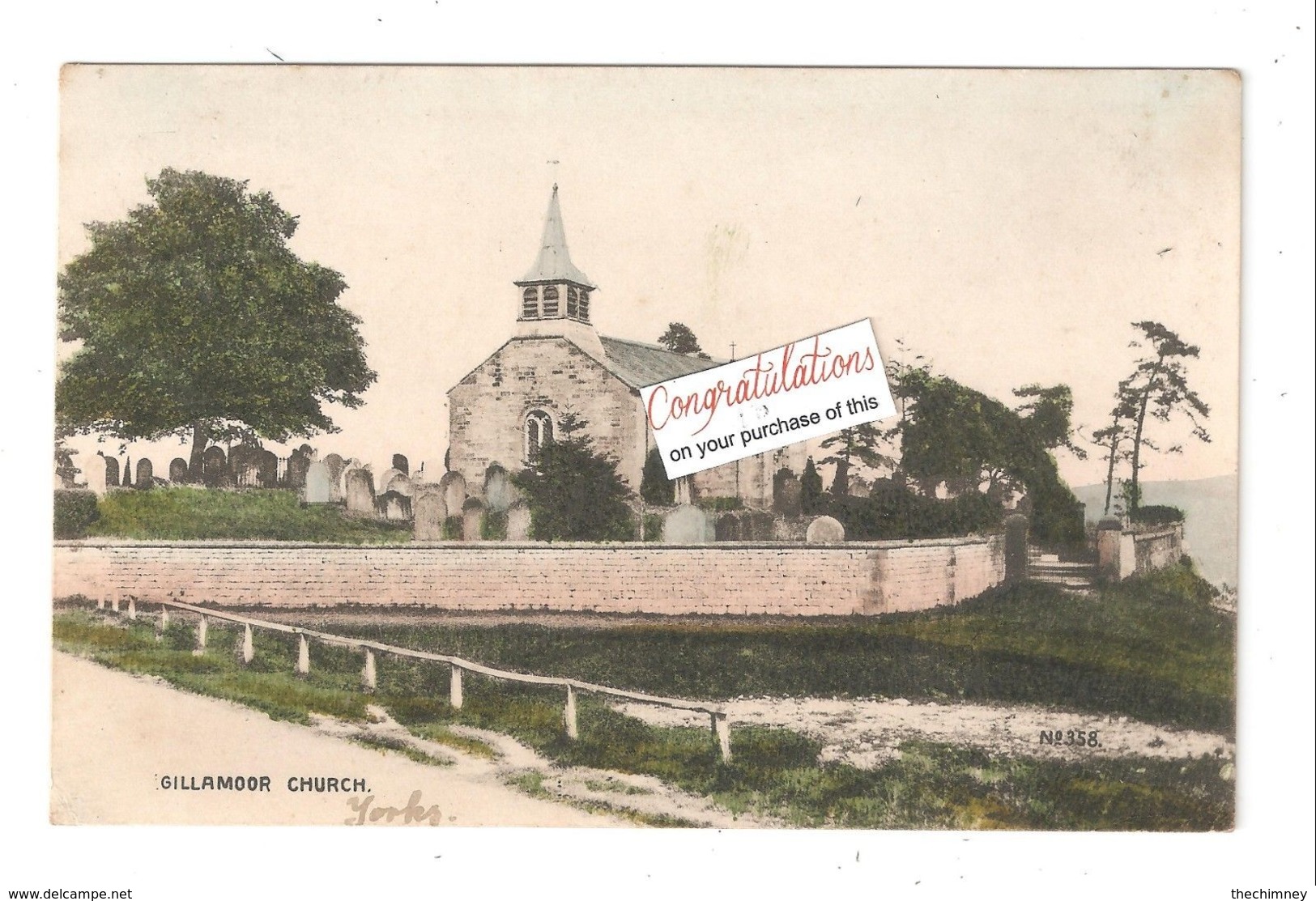 SINNINGTON 1906 POSTMARK ON A GILLAMOOR CHURCH PC Nr KIRBYMOORSIDE - Andere & Zonder Classificatie