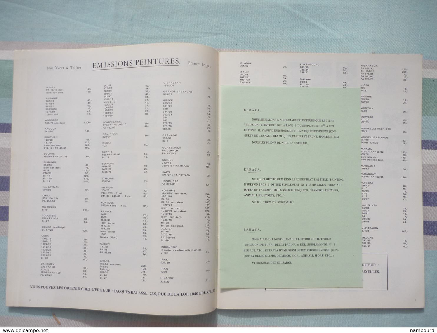 Maestros Thématique Tableaux Supplément N°4 Année 1969 - Tematiche