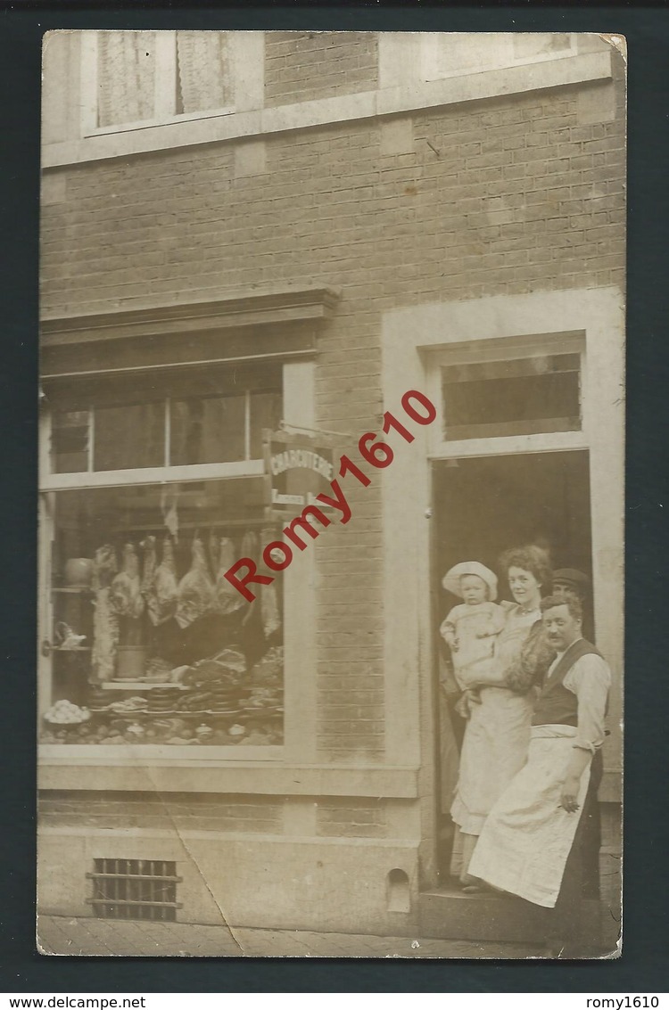 Tilleur. (Liège-St Nicolas) Photo Carte Boucherie - Charcuterie Kangiester Bernard. Animée, Circulé En 1908   2 Scans - Saint-Nicolas