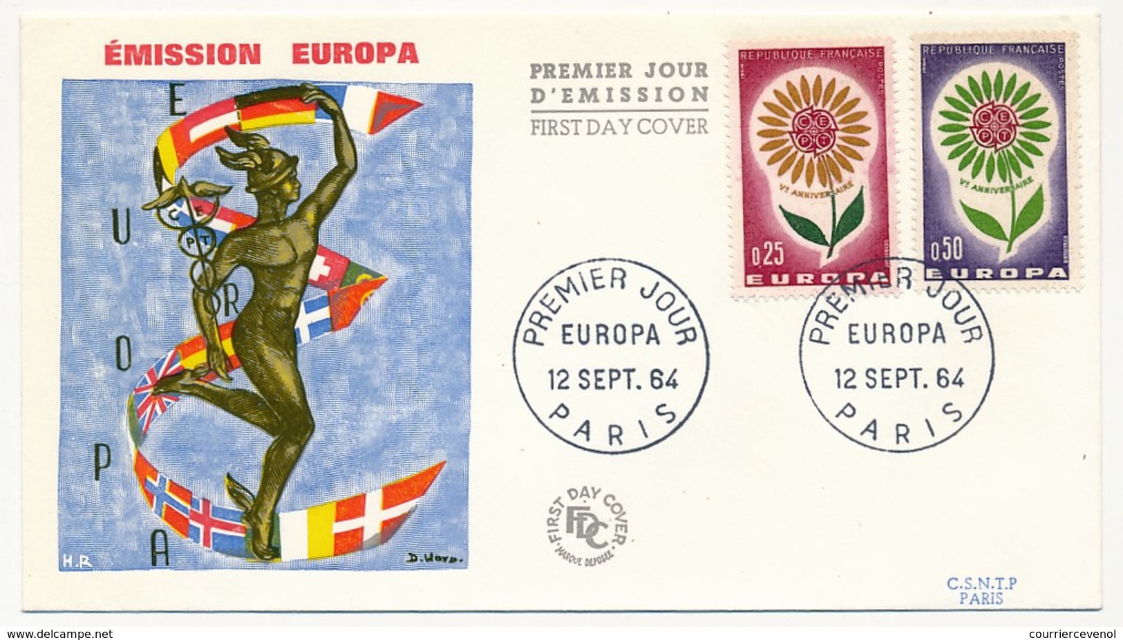 FRANCE => 3 Enveloppes + 4 Cartes - EUROPA 1964 - Paris / Strasbourg - 1964