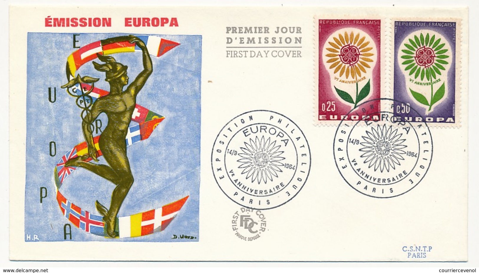 FRANCE => 3 Enveloppes + 4 Cartes - EUROPA 1964 - Paris / Strasbourg - 1964