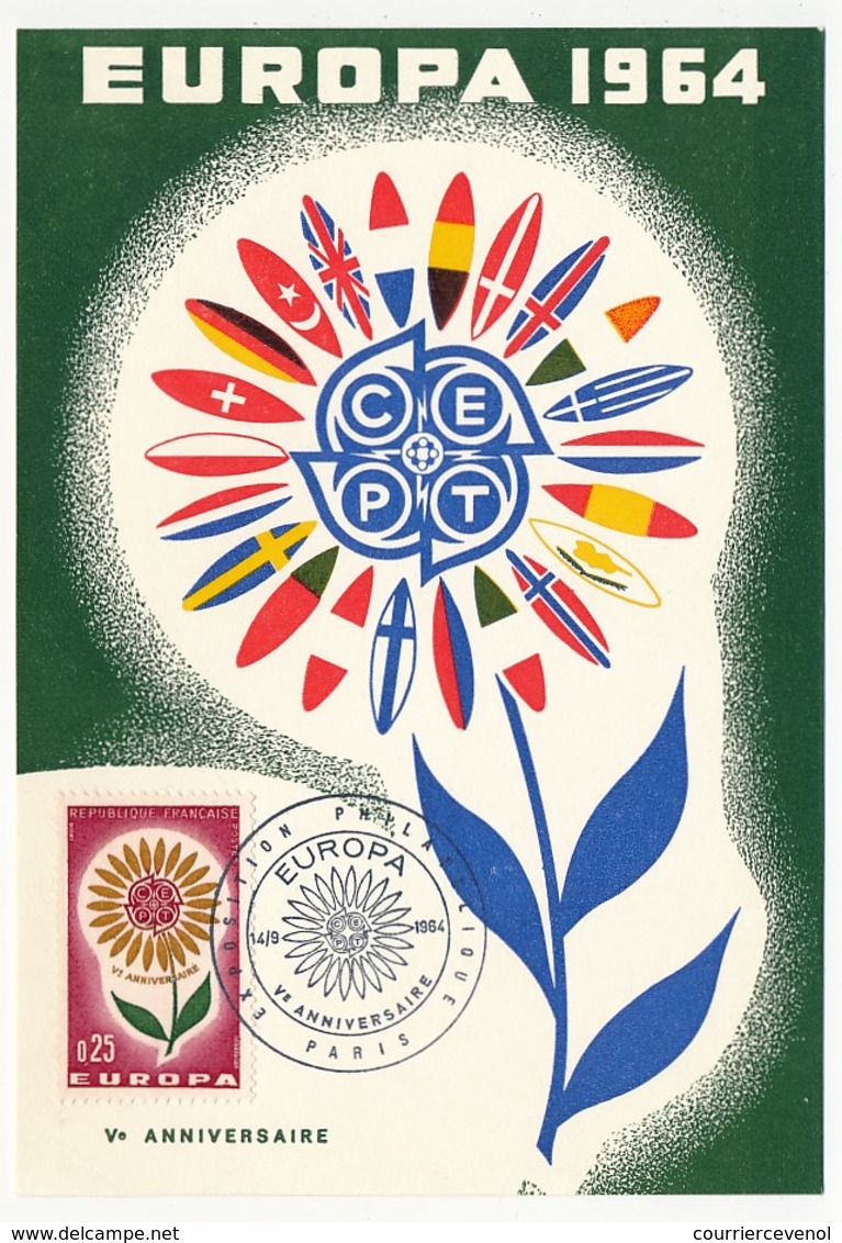 FRANCE => 3 enveloppes + 4 Cartes - EUROPA 1964 - Paris / Strasbourg