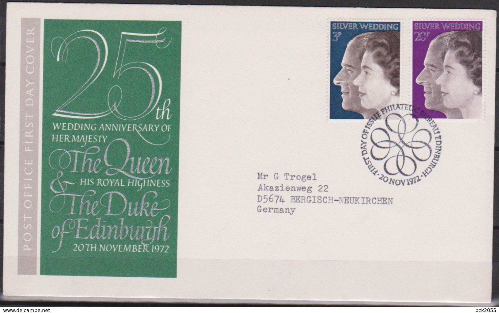 Grossbritannien 1972 MiNr.609 - 610 FDC Silberhochzeit ( D 3031 )günstige Versandkosten - 1981-1990 Dezimalausgaben