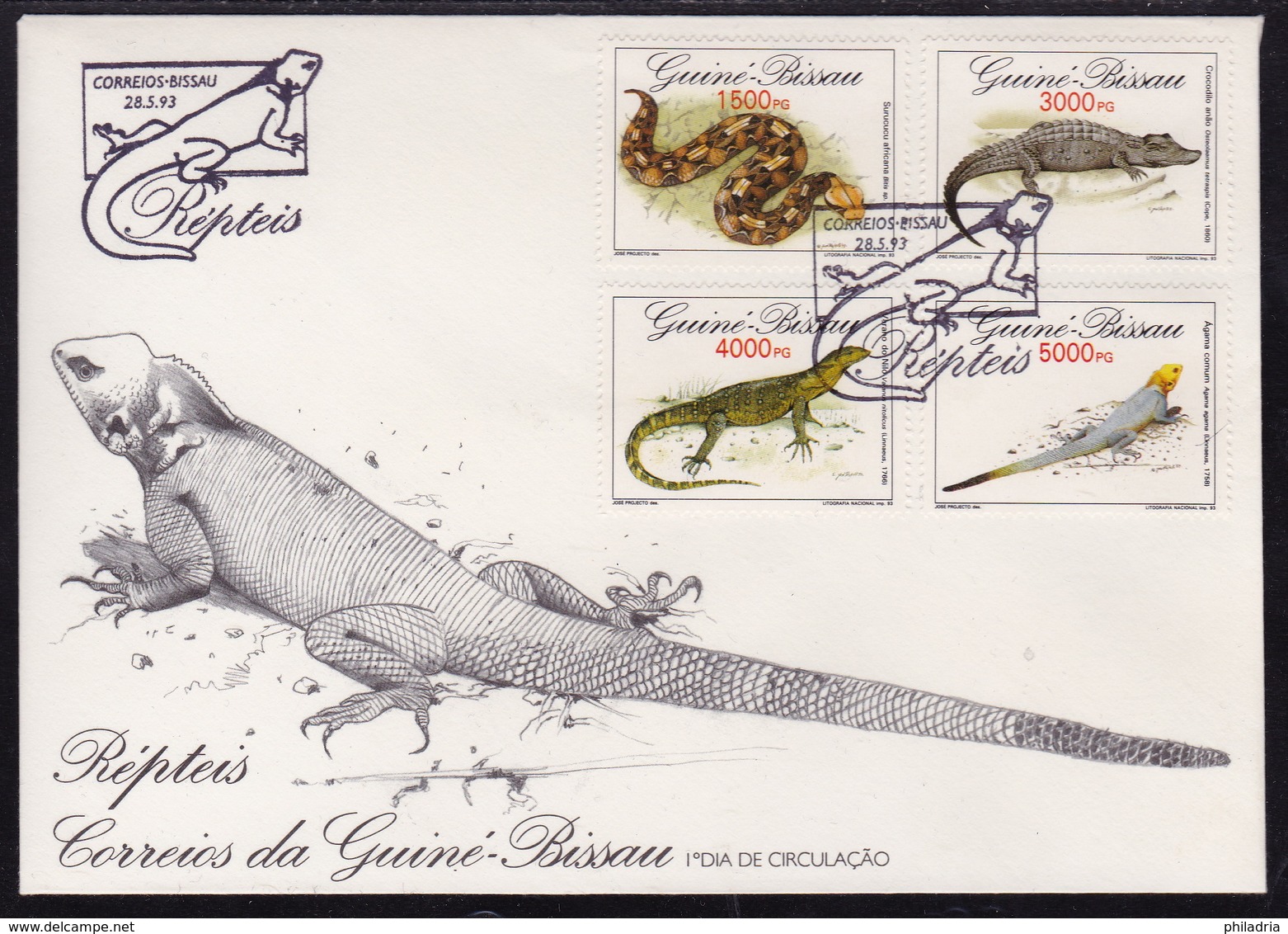 Guinea Bissau, 1993, Reptiles, FDC - Autres & Non Classés