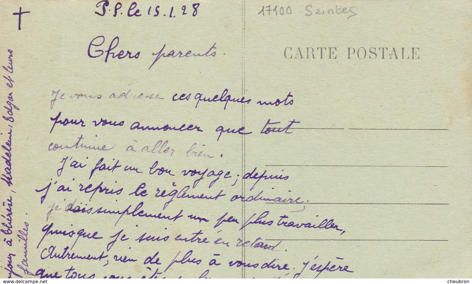 17. SAINTES. CPA.. LE PETIT SÉMINAIRE. LE CLOÎTRE. TEXTE DU 15 JANVIER 1928 - Saintes