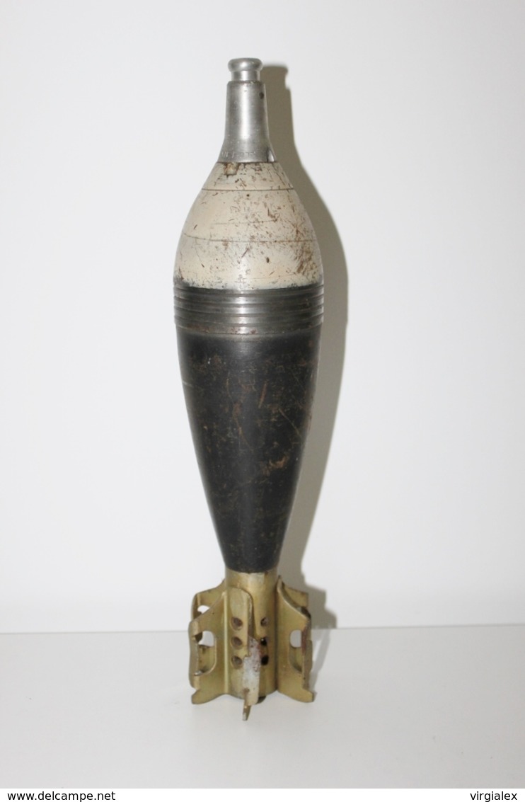 Militaria - OBUS DE MORTIER N°3 INERTE 80MM A IDENTIFIER - Munition / Artillerie / Missile / Grenade / Armée Française ? - Armes Neutralisées