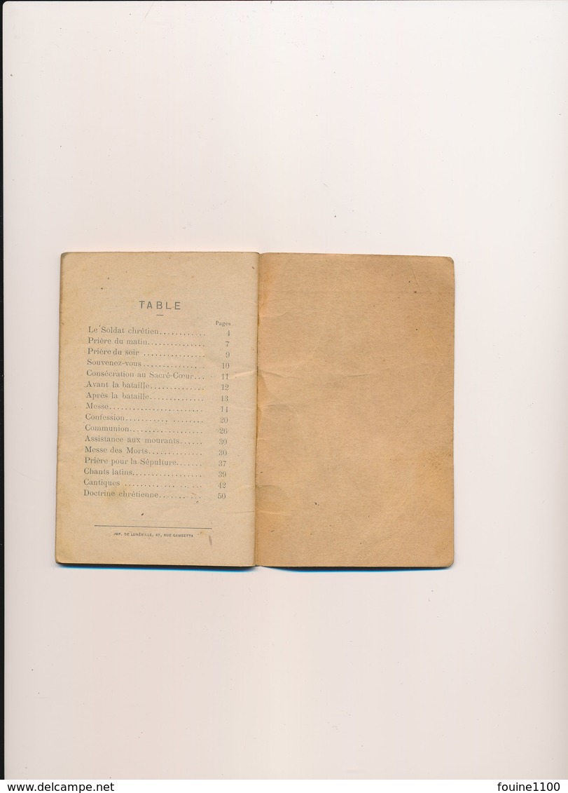 Petit Carnet De 64 Pages Le Soldat Chrétien De L' Aumônier Vasseur  ( Imprimerie De Lunéville ) état Moyen - Documenti