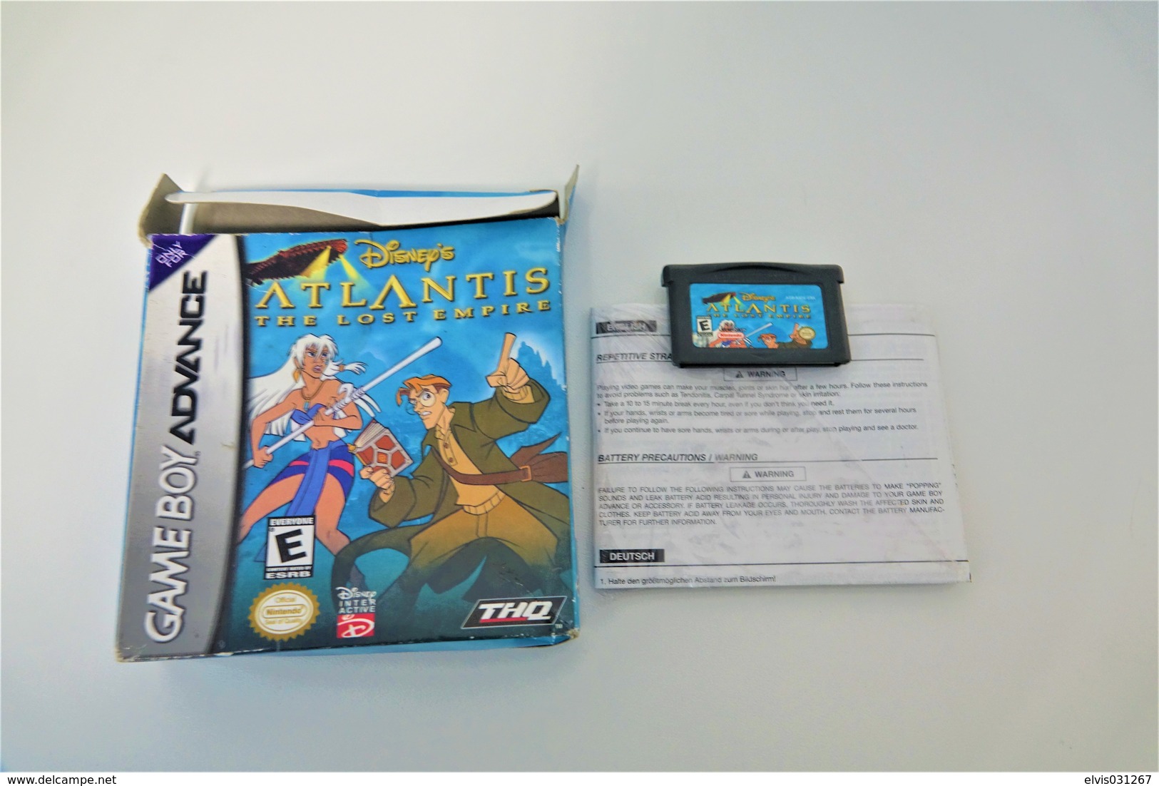 NINTENDO GAMEBOY ADVANCE: DISNEY'S ATLANTIS THE LOST EMPIRE WITH BOX - THQ - 2001 - Game Boy Advance