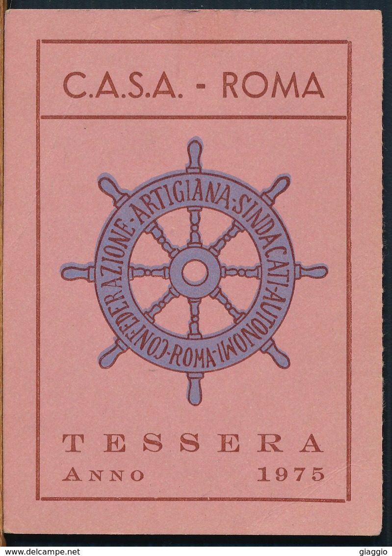 °°° TESSERA C.A.S.A. CONFEDERAZIONE ARTIGIANA 1975 °°° - Non Classificati