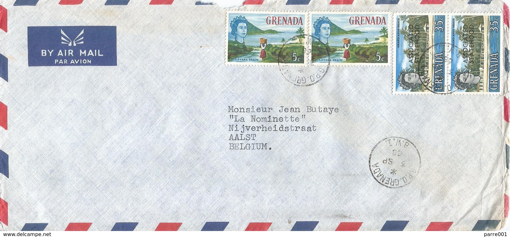 Grenada 1968 St Georges Beach Associated Statehood Overprint Cover - Grenada (...-1974)