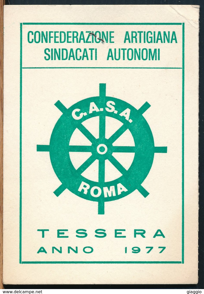 °°° TESSERA C.A.S.A. CONFEDERAZIONE ARTIGIANA 1977 °°° - Unclassified