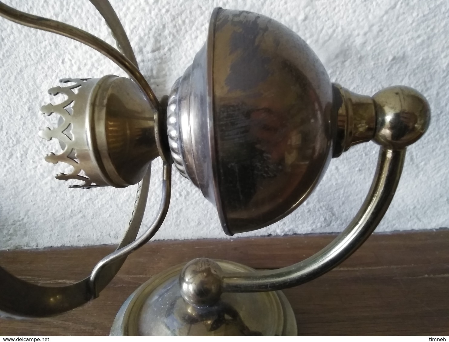 1 APPLIQUE A PETROLE En LAITON - électrifié - Style Lampe à Pétrole - INCOMPLET Sans Abat-jour, Sans Tube Verre - Lantaarns & Kroonluchters