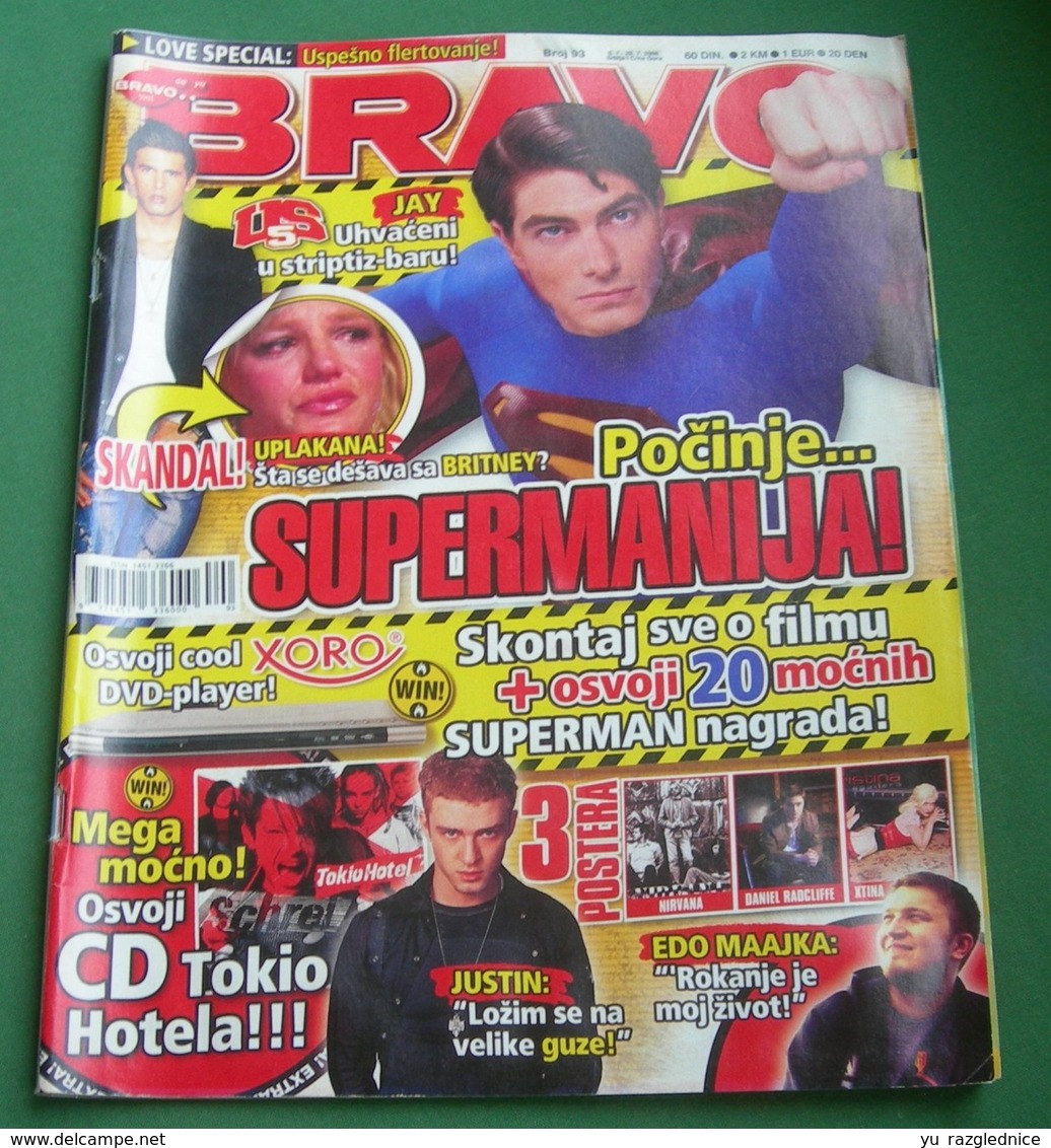 Brandon Routh As Superman - BRAVO Serbian July 2006 VERY RARE - Magazines