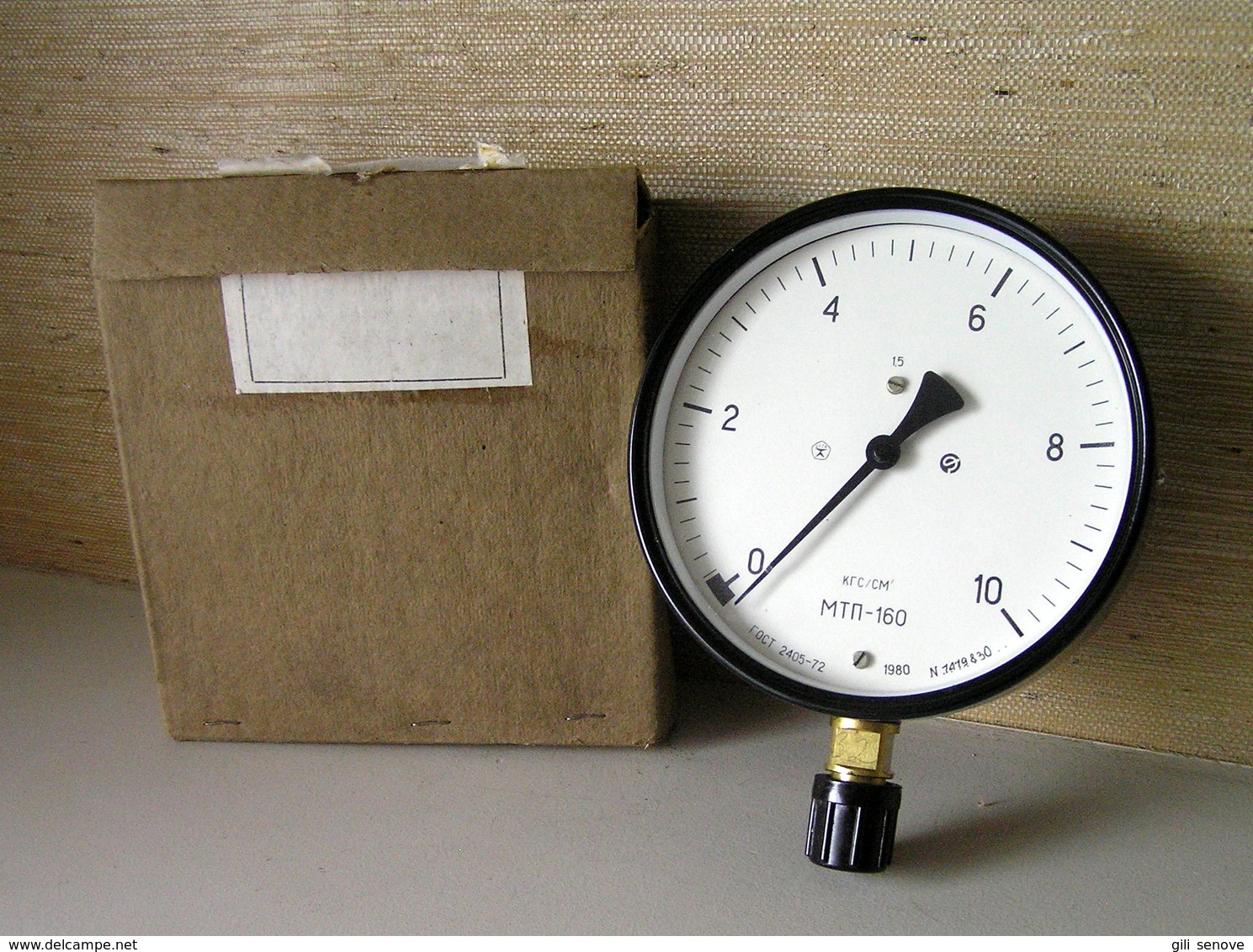 Vintage Soviet Industrial Manometer MTP-160, 0-10 Kg/cm In Original Box - Andere Geräte