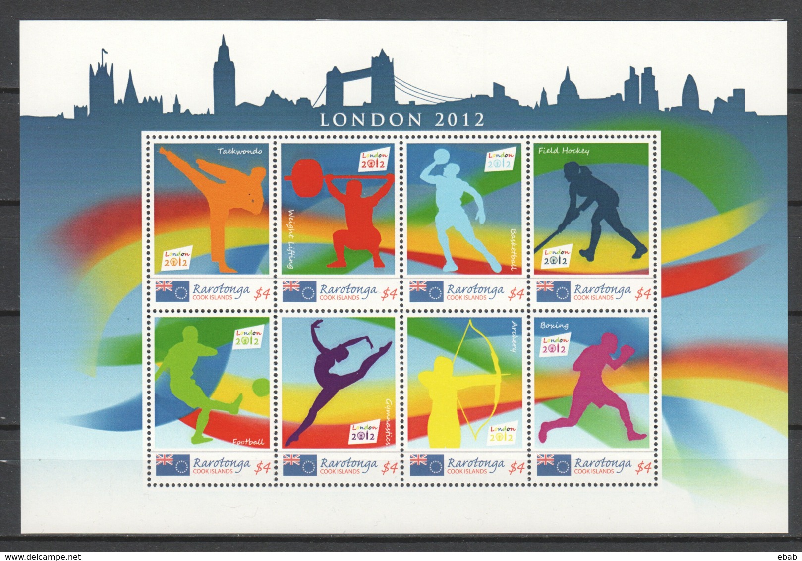 Rarotonga (Cook Islands) - Set 1 Of 2 Sheets MNH SUMMER OLYMPICS LONDON 2012 - Eté 2012: Londres