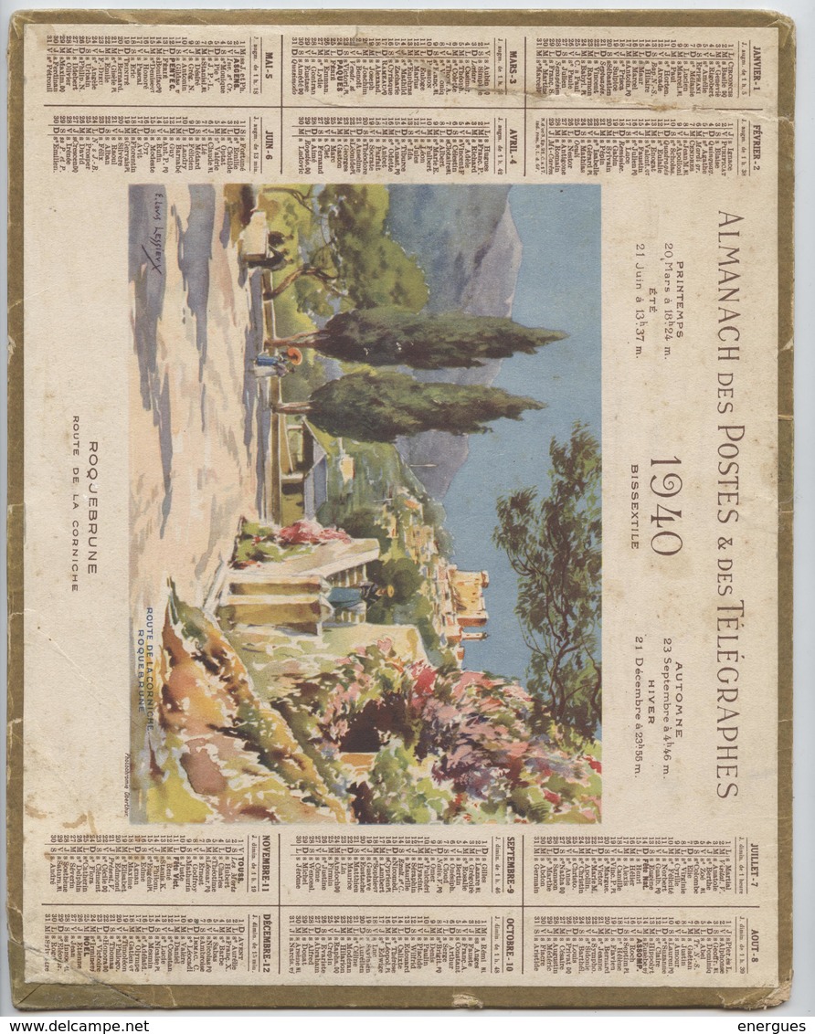 Almanach Des  Postes, 1940,  Département Du Tarn,Oberthur - Grand Format : 1921-40