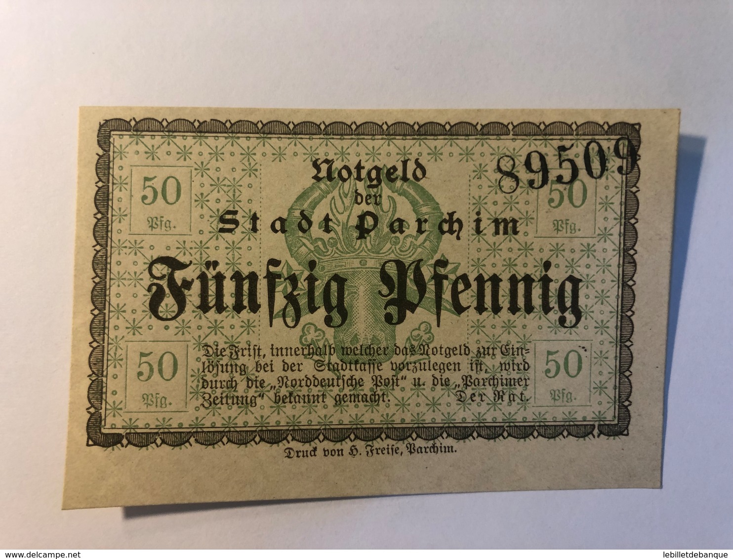 Allemagne Notgeld Parchim 50 Pfennig - Collections