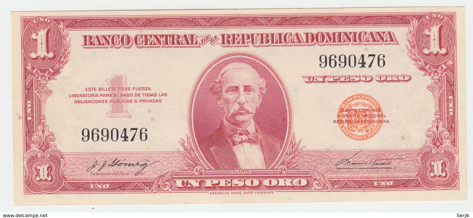 DOMINICAN REPUBLIC 1 PESO 1962 1963 XF++ AUNC Pick 91 - Repubblica Dominicana