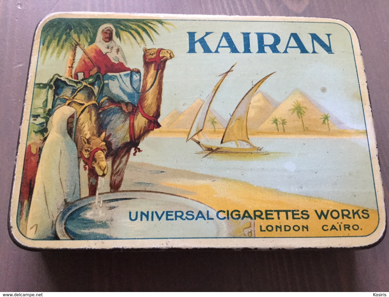 Tinbox, Tin Box, Cigarettes, Smoke, Kairan, Universal Cigarettes Works Lonon, Cairo.Man On Camel. - Boites à Tabac Vides