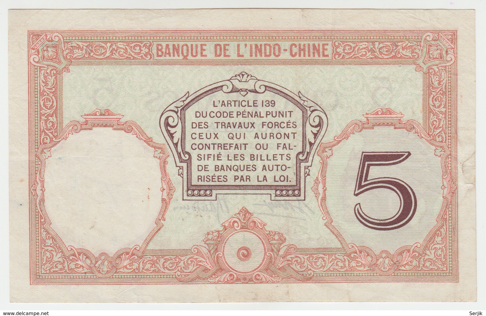 New Caledonia Noumea 5 Francs 1926 VF P 36b 36 B - Nouméa (Nuova Caledonia 1873-1985)