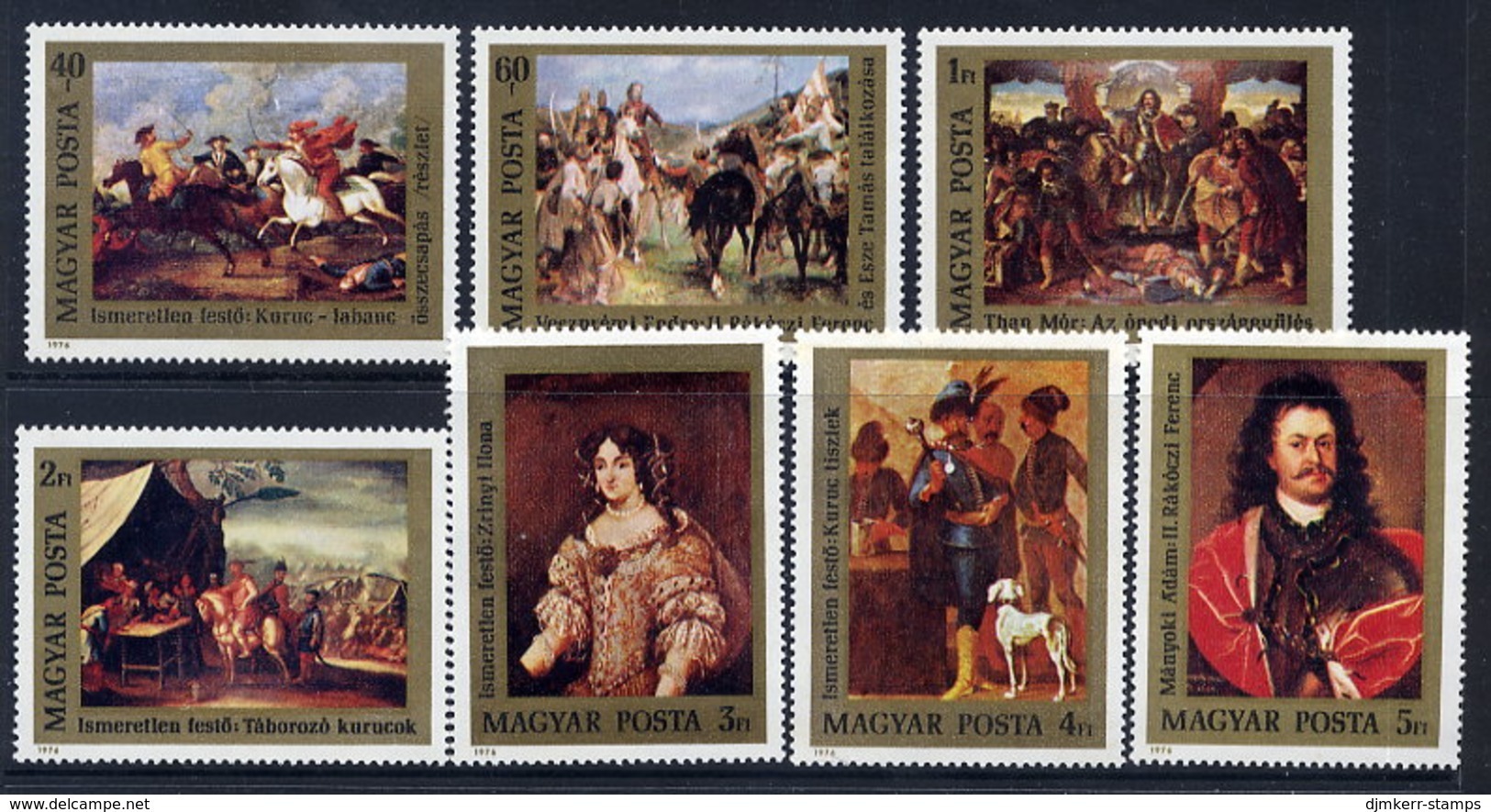 HUNGARY 1976 Rakoczi Paintings Set MNH / **.  Michel 3108-14 - Nuevos