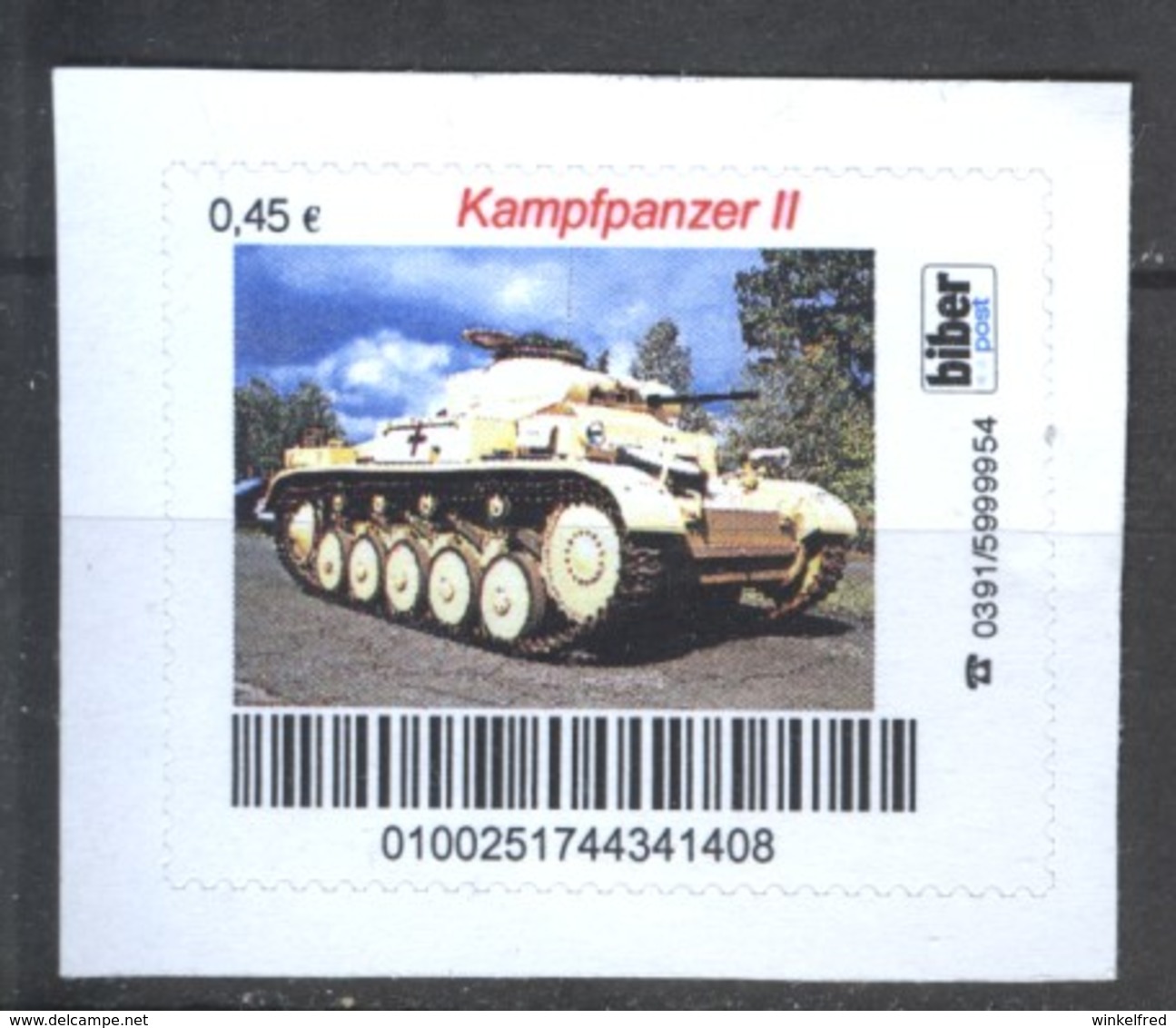 Biber Post Kampfpanzer II Gez. (45) A1040 - Private & Local Mails