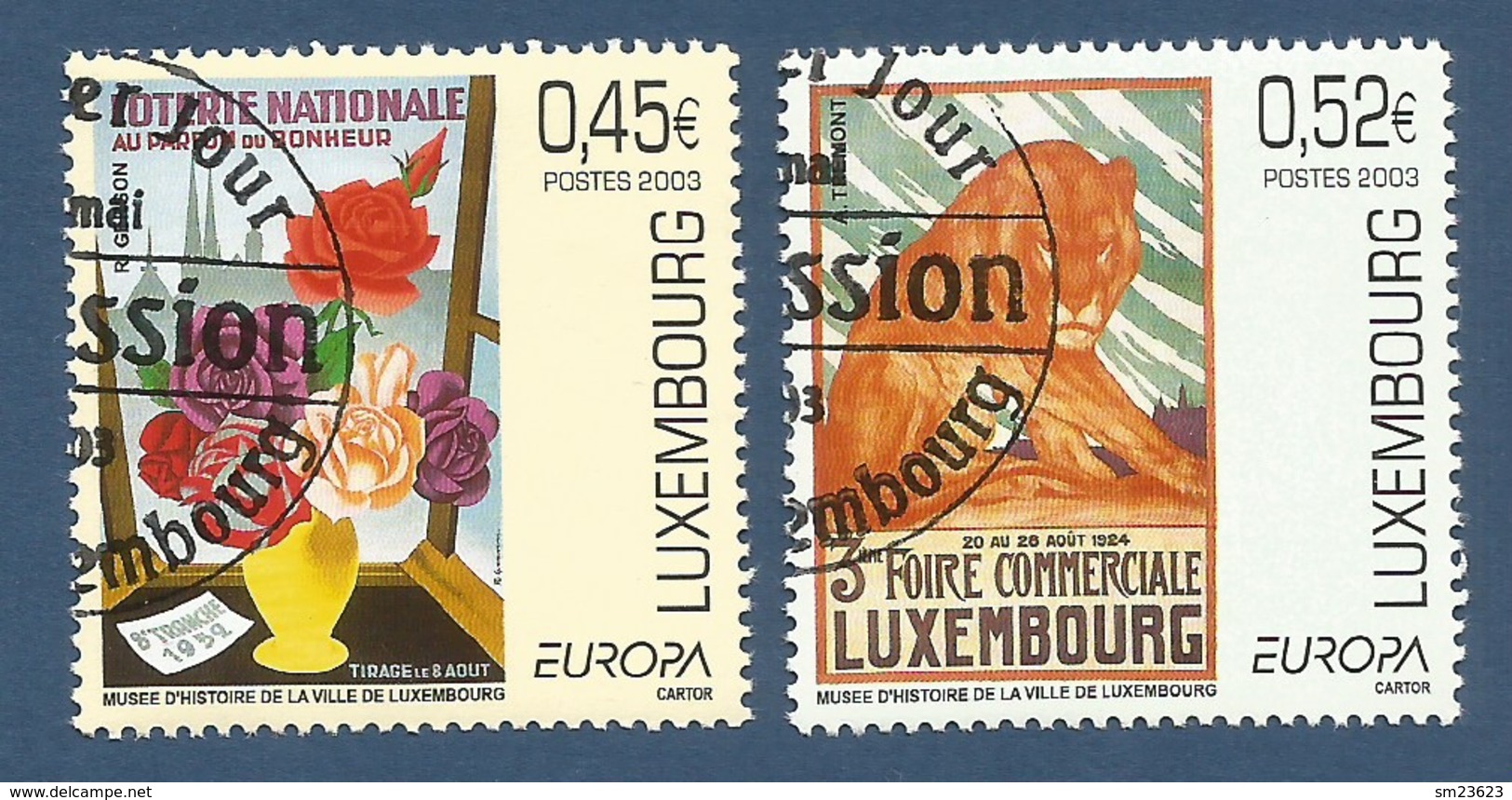 Luxembourg  2003  Mi.Nr. 1607 / 1608 , EUROPA CEPT Plakatkunst - Gestempelt / Fine Used / (o) - 2003