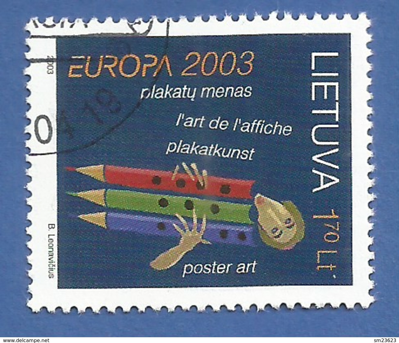 Litauen  2003  Mi.Nr. 816 , EUROPA CEPT Plakatkunst - Gestempelt / Fine Used / (o) - 2003