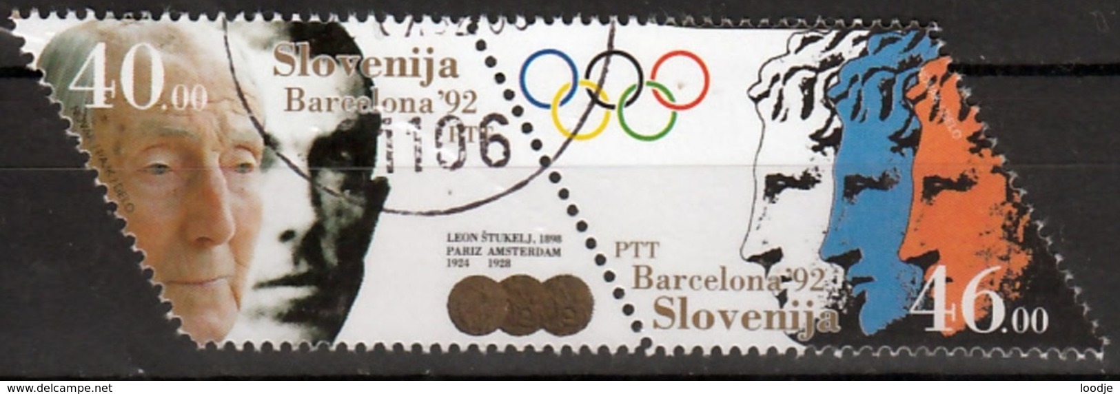 Slovenie Mi 27,28 Paar Olympische Spelen 92 Barcelona Gestempeld Fine Used - Slovénie