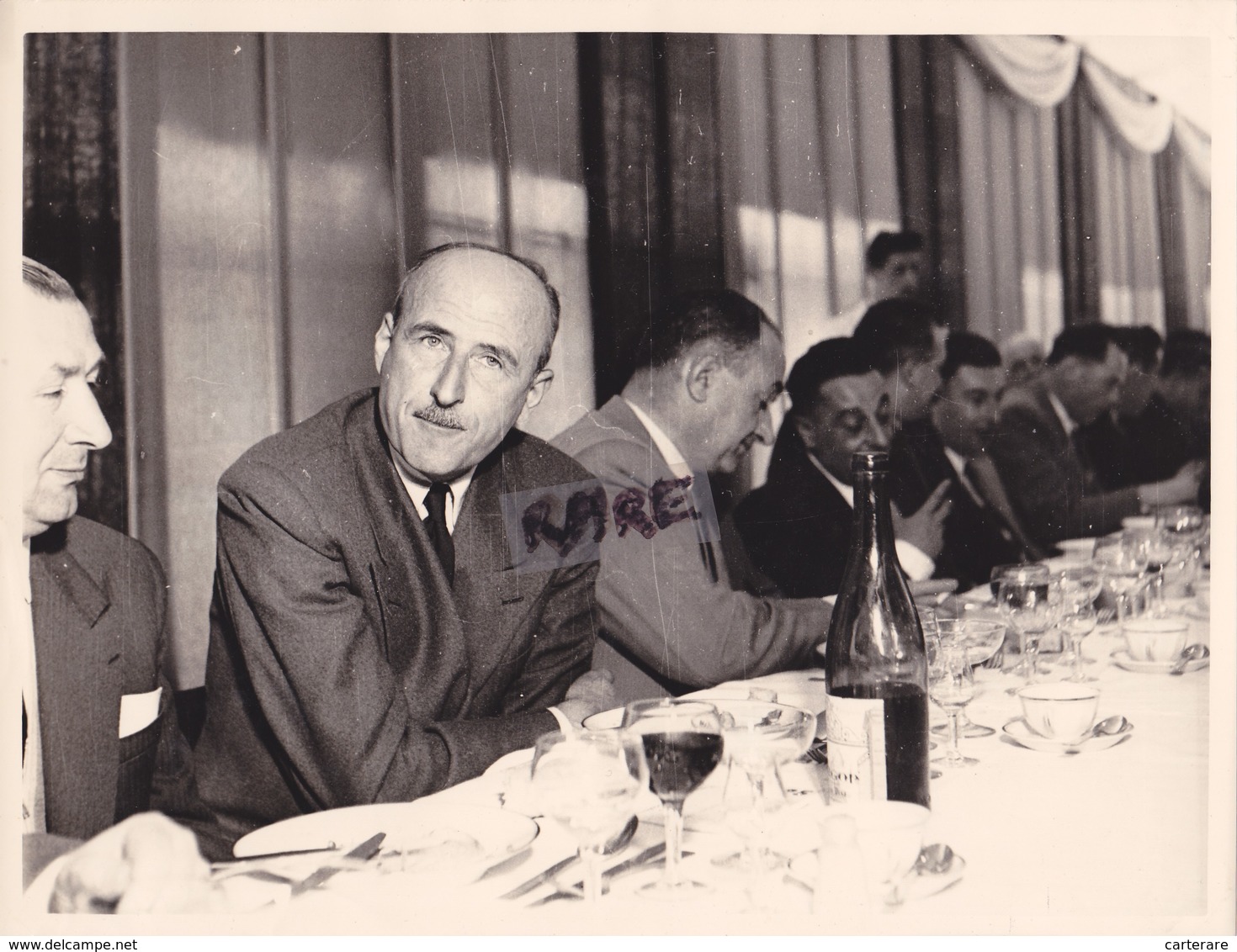 PHOTO ANCIENNE,73,SAVOIE,BANQUET DE LA PERCEE DE LA CENTRALE SOUTERRAINE CONSTRUITE,OUVRIERS,HOMMES POLITIQUES,RARE - Places