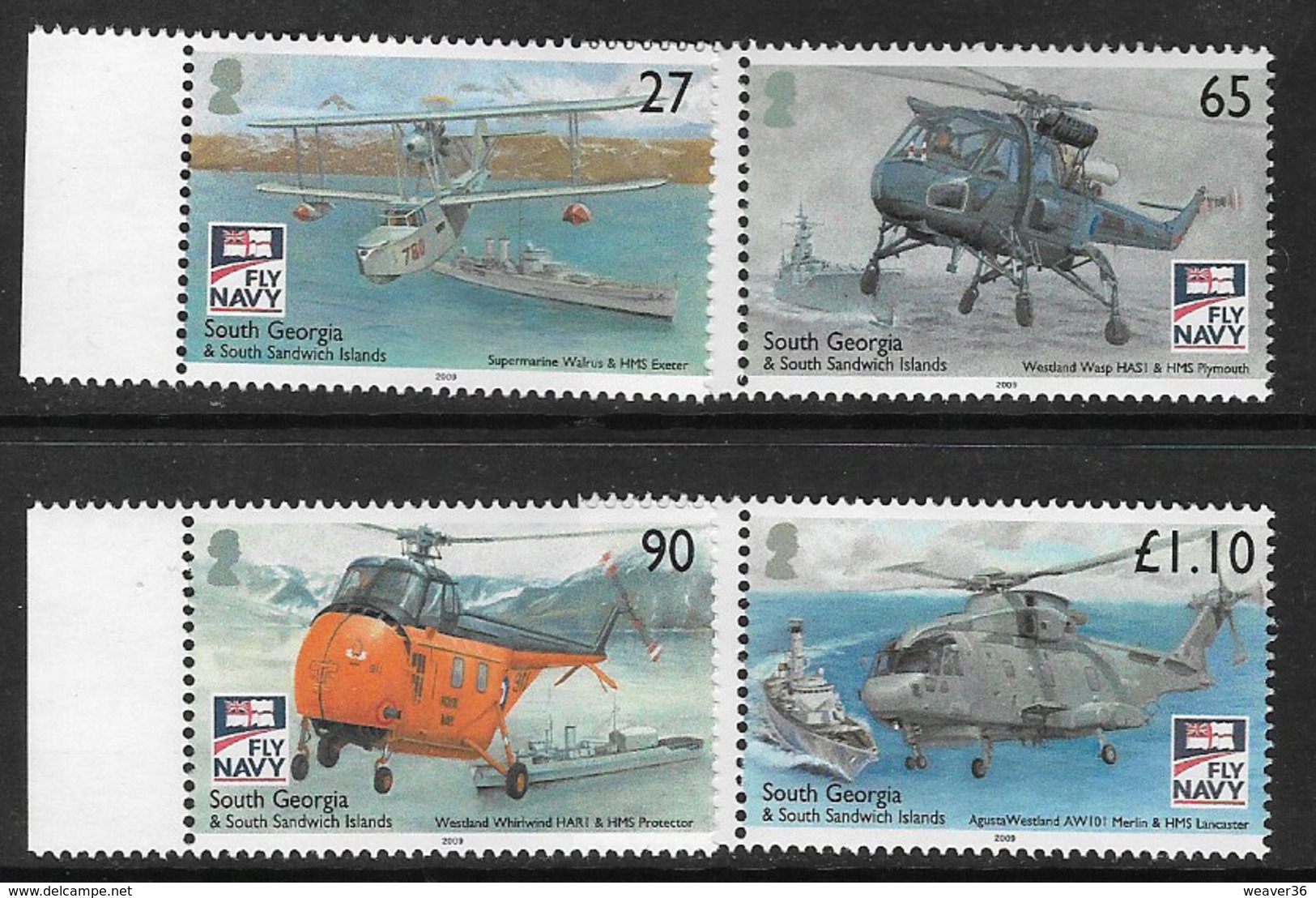 South Georgia And The South Sandwich Islands 2009 Aircraft Set 4v Complete Unmounted Mint [4/4521/ND] - South Georgia