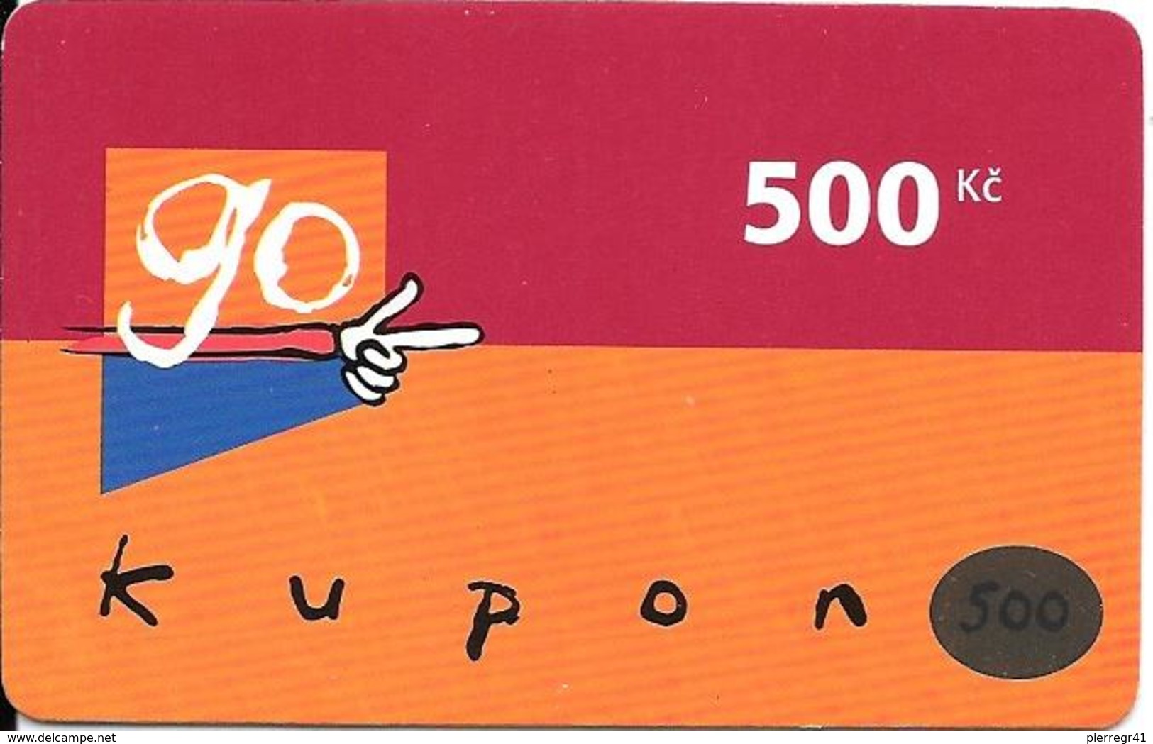 CARTE-PREPAYEE-GSM-TCHEQUIE-GO KUPON 500Kc-Plastic Fin-TBE - Tchéquie