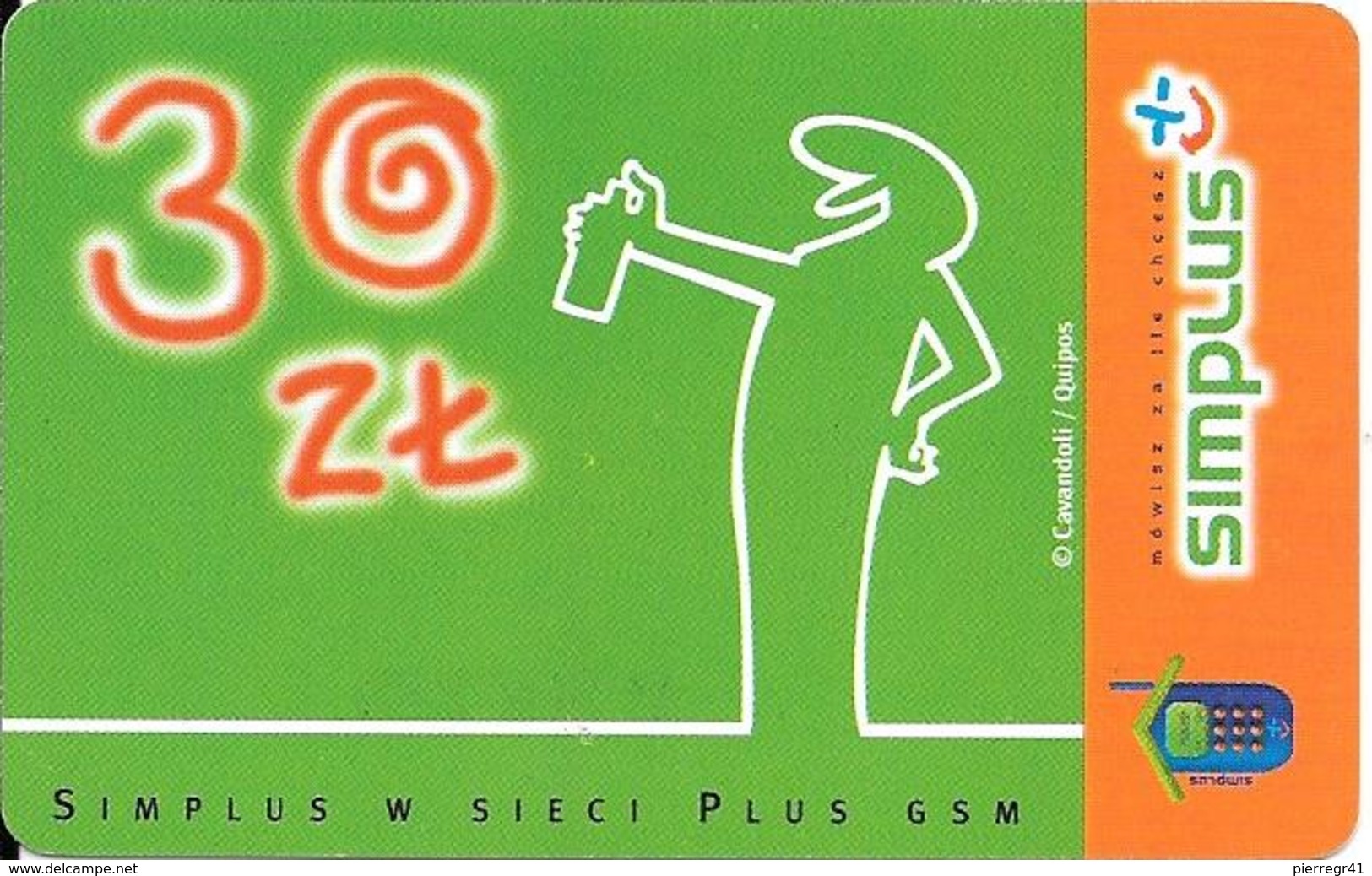 CARTE-PREPAYEE-GSM-POLOGNE-30 Zt-Plastic Fin-TBE - Pologne