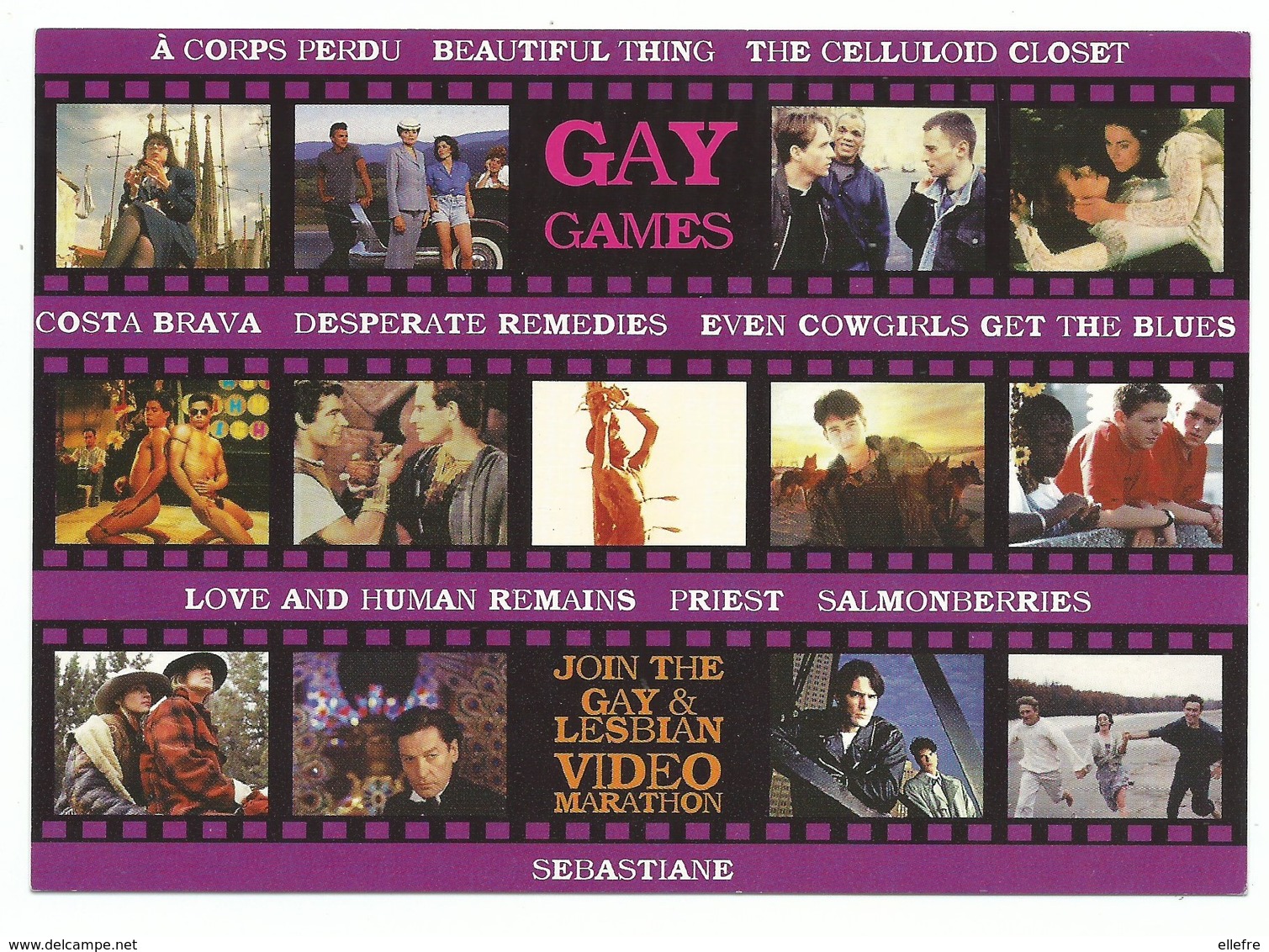 CPM Cinéma Carte Publicitaire Best Gay Et Lesbien Film Video Marathon - Altri & Non Classificati