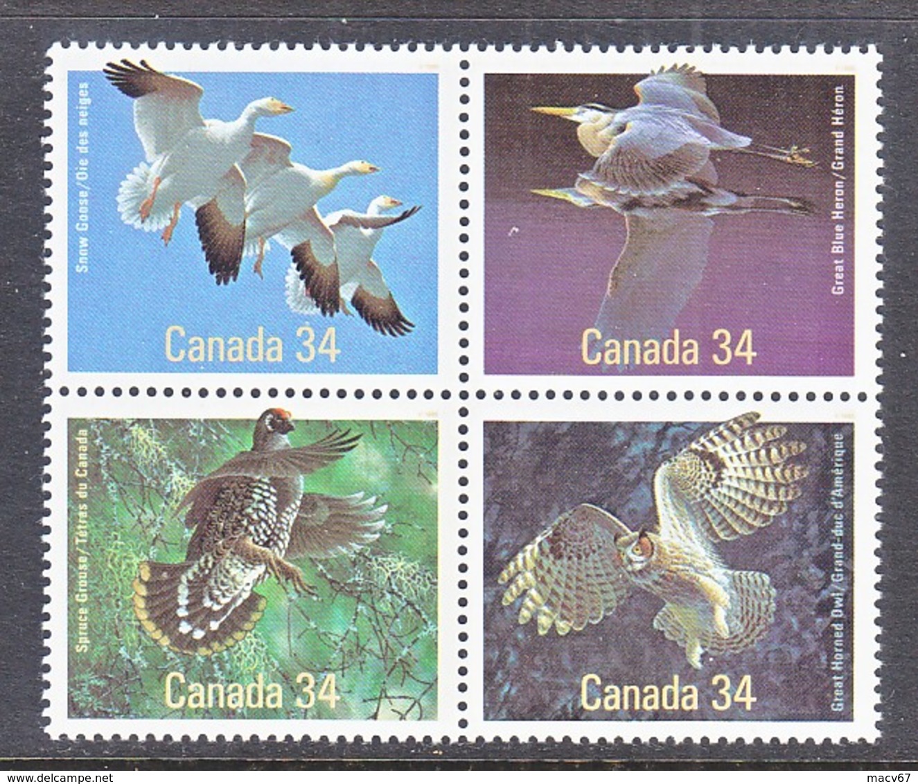 CANADA  1098 A  AT FACE VALUE  **  BIRDS - Unused Stamps