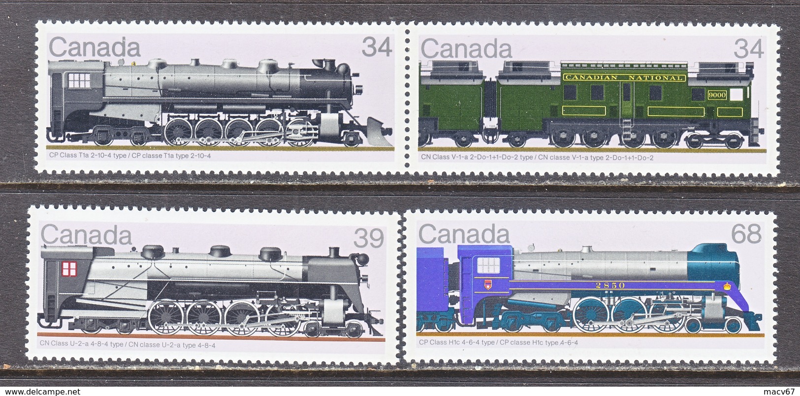 CANADA  1118-21  AT FACE VALUE  **  TRAINS - Unused Stamps