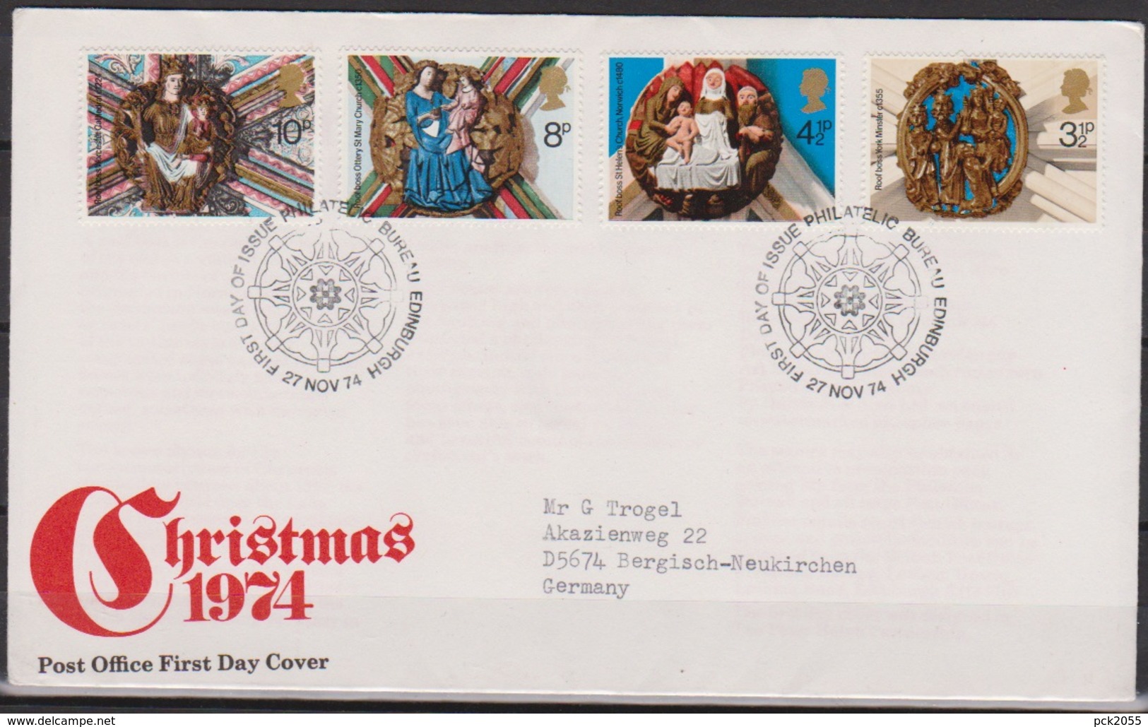 Grossbritannien 1974 MiNr.663 - 666 FDC Weihnachten ( D 6455 )günstige Versandkosten - 1981-1990 Dezimalausgaben