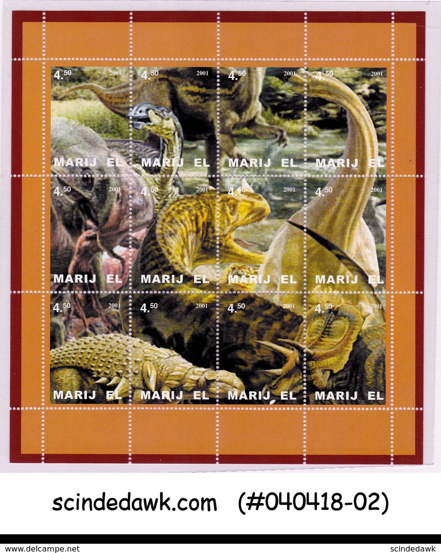 RUSSIA MARI EL - 2001 DINOSAURS A PREHISTORIC ANIMAL - MIN/SHT MNH - Other & Unclassified