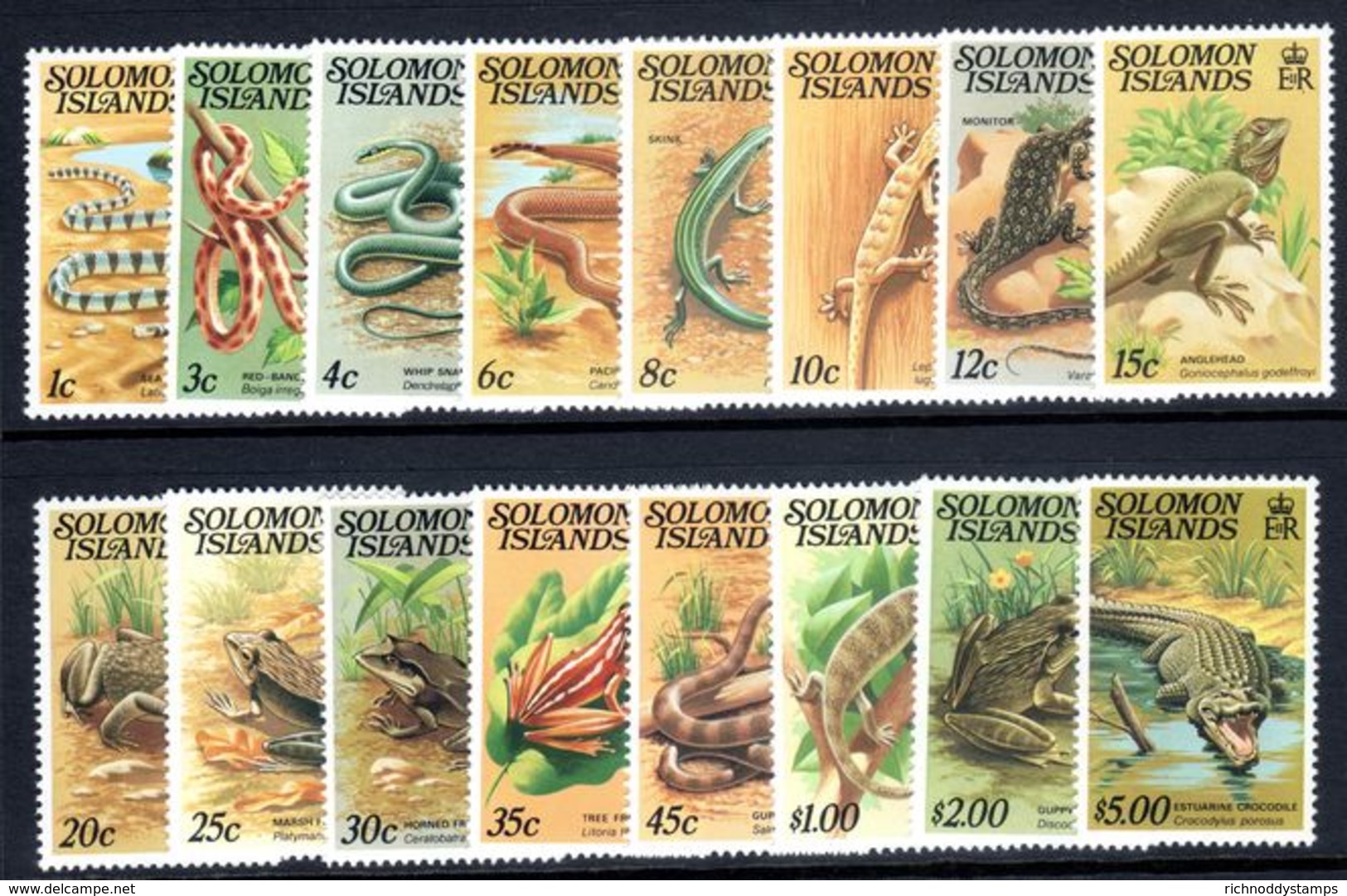 Solomon Islands 1979-83 Reptiles Set With No Imprint Unmounted Mint. - Solomon Islands (1978-...)