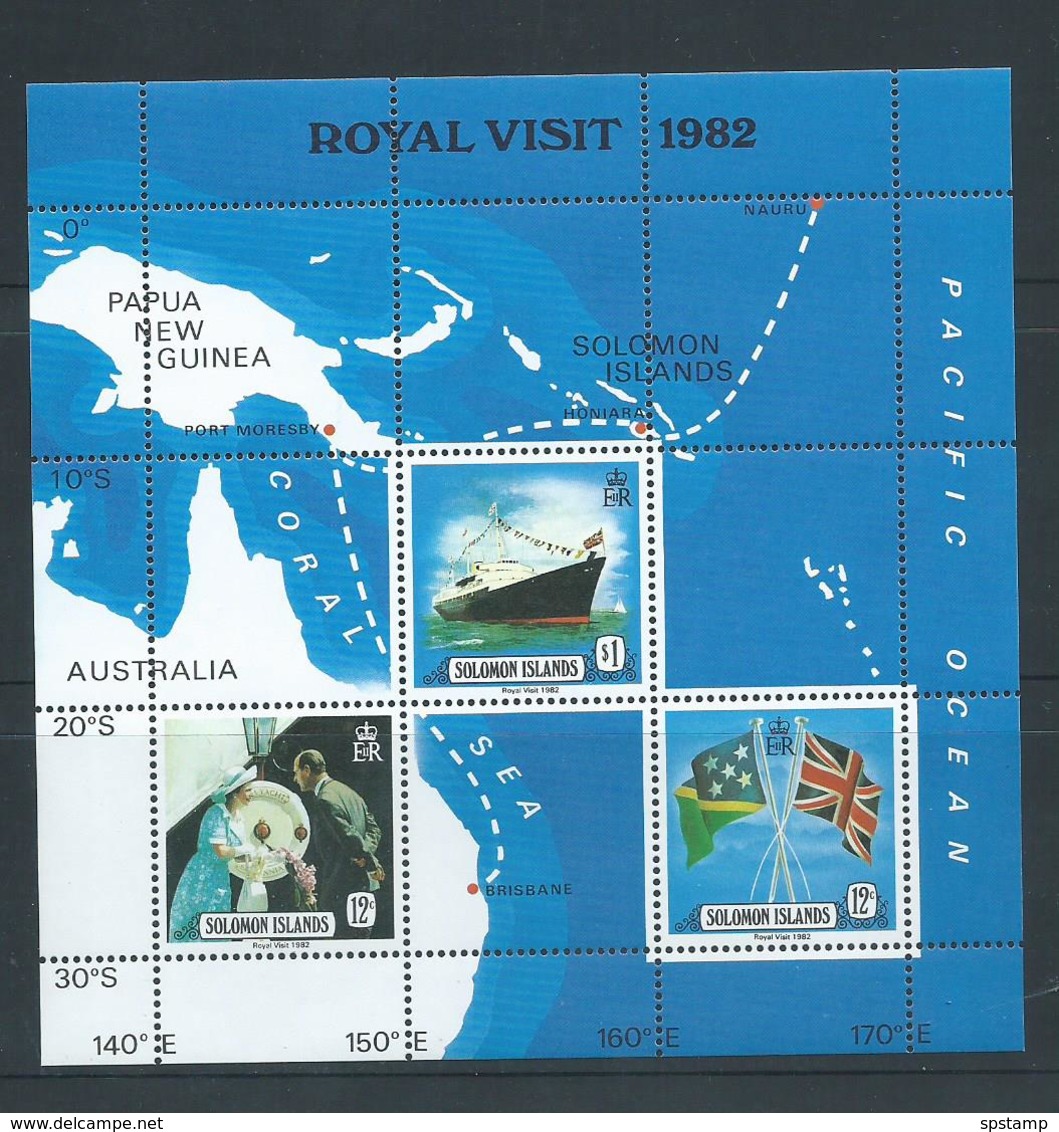 Solomon Islands 1982 Royal Visit Ship & Map Miniature Sheet MNH - Salomon (Iles 1978-...)