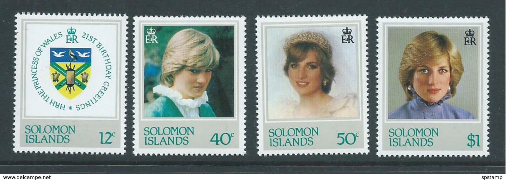 Solomon Islands 1982 Princess Diana 21st Birthday Set 4 MNH - Solomon Islands (1978-...)