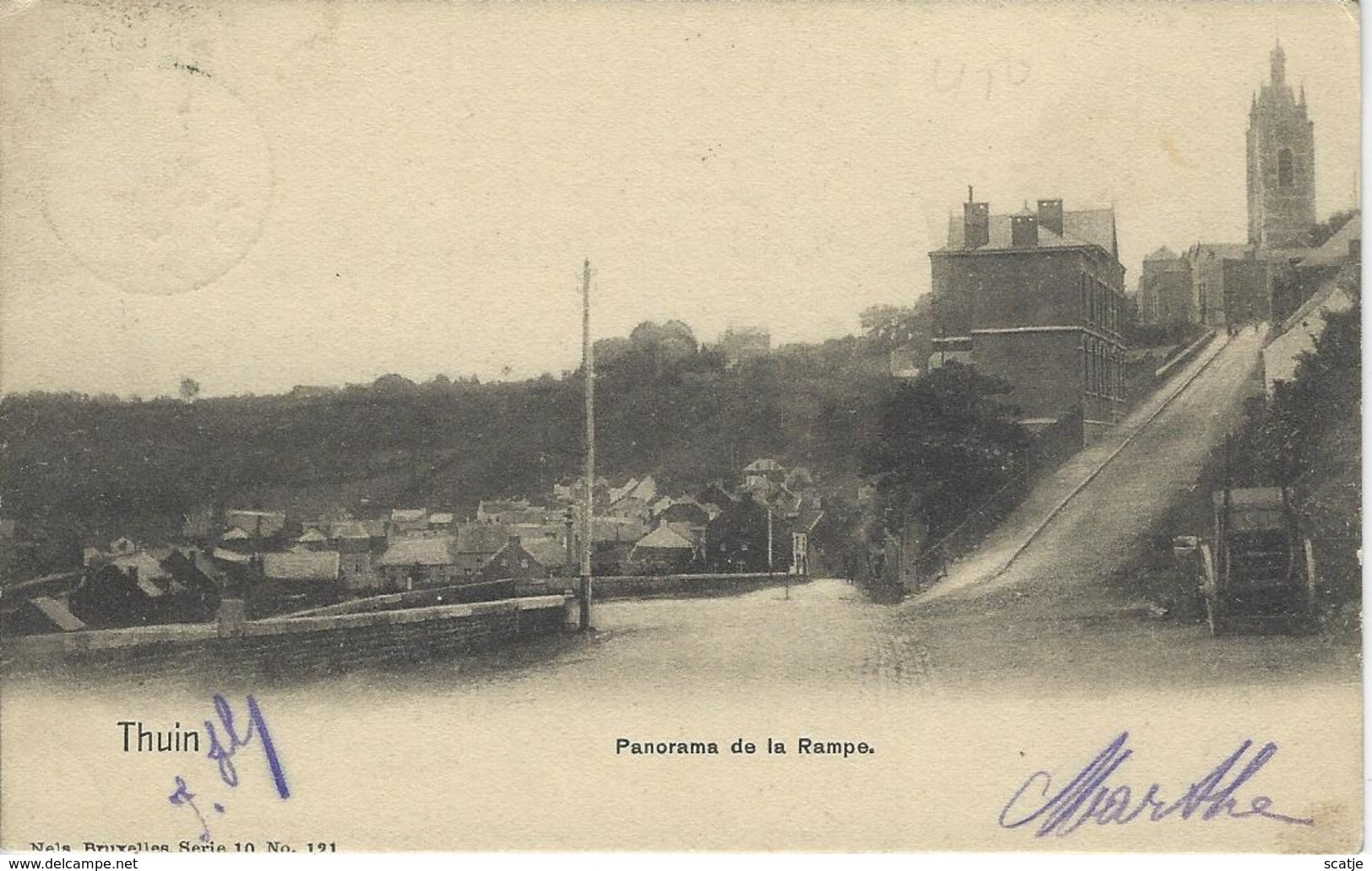 Thuin.  -  Panorama De La Rampe.  -  1905  Naar   Laeken - Thuin