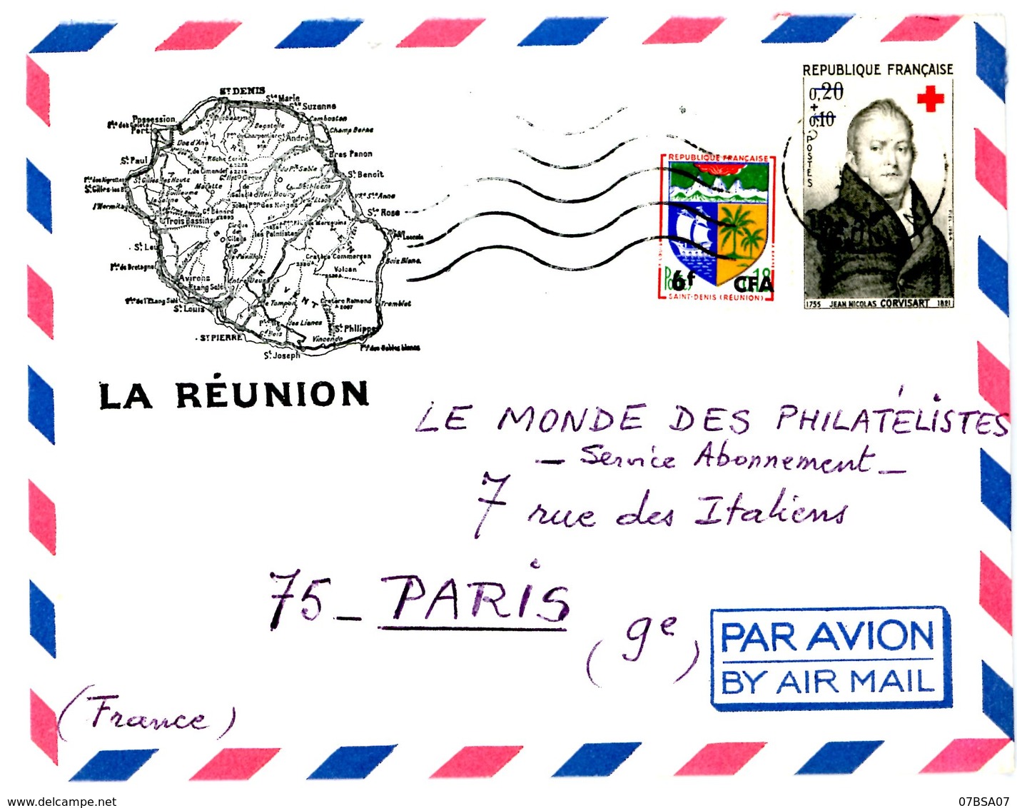 REUNION CFA 1957/74 ENV 21 LETTRES AVION AVEC TIMBRES CFA VOIR SCANS INDIVIDUELS POIDS 61 GRS AVANT EMBALAGE - Lettres & Documents