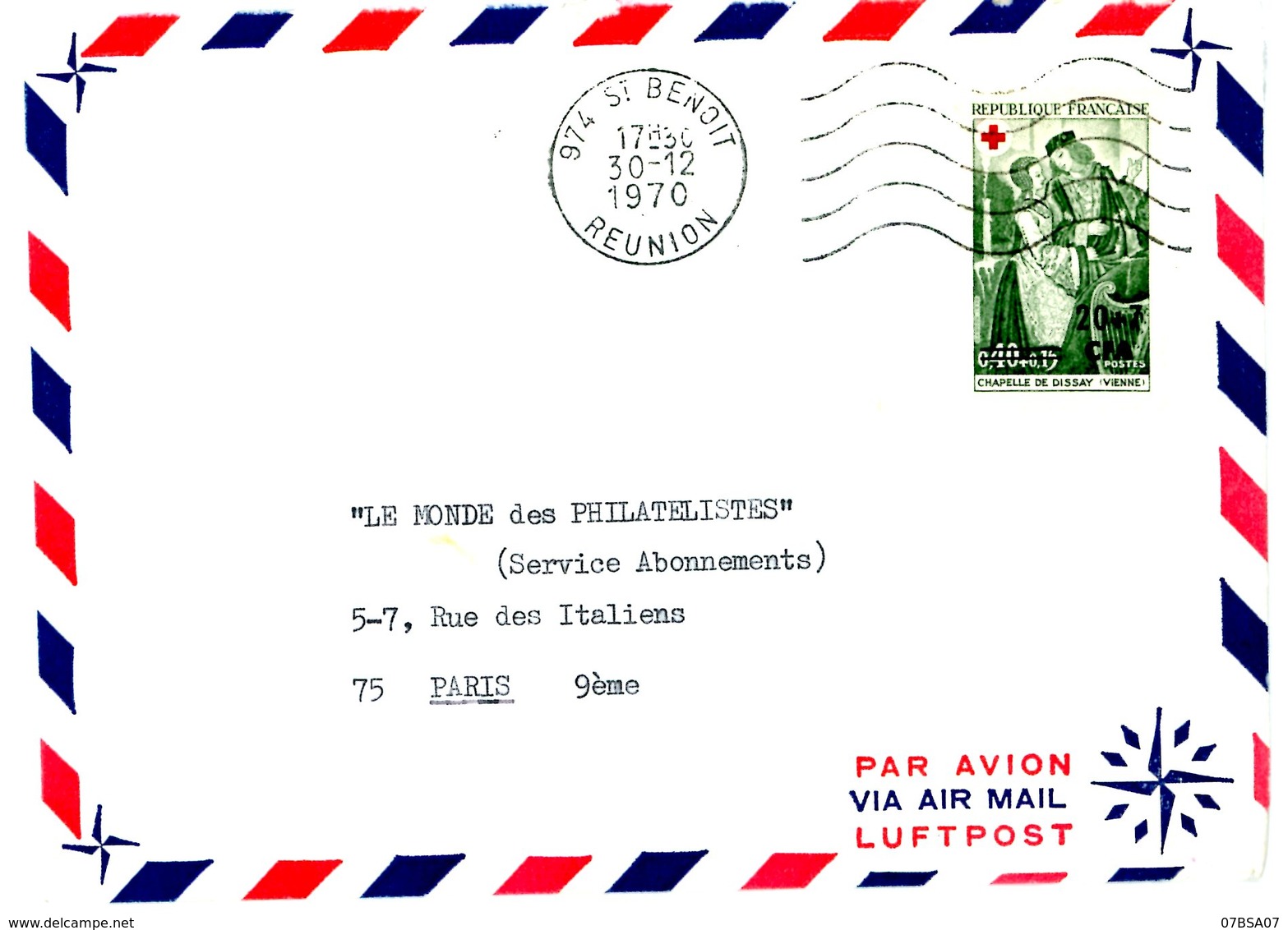 REUNION CFA 1957/74 ENV 21 LETTRES AVION AVEC TIMBRES CFA VOIR SCANS INDIVIDUELS POIDS 61 GRS AVANT EMBALAGE