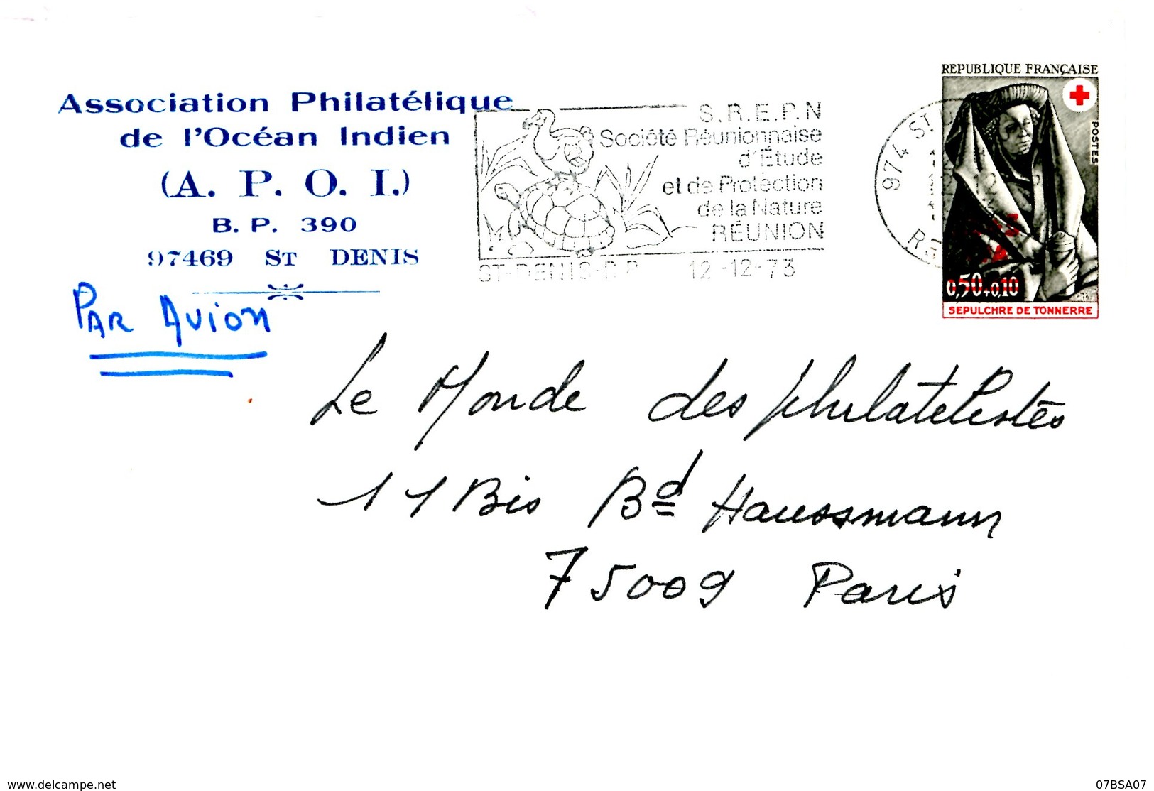 REUNION CFA 1957/74 ENV 21 LETTRES AVION AVEC TIMBRES CFA VOIR SCANS INDIVIDUELS POIDS 61 GRS AVANT EMBALAGE