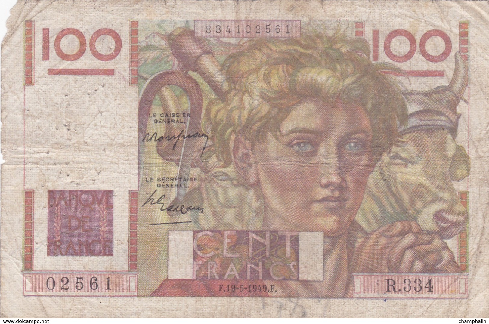 France - Billet De 100 Francs Type Jeune Paysan - 19 Mai 1949 - 100 F 1945-1954 ''Jeune Paysan''